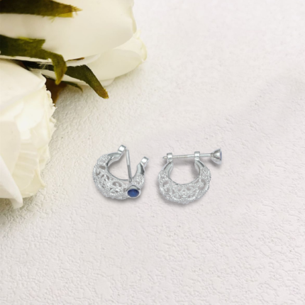 925 Sterling Silver Sapphire Spiral Gents Bali