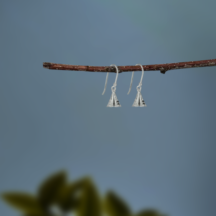 925 Sterling Silver Ultra Light Weighted Dewdrop Cone Fancy Hanging Earring