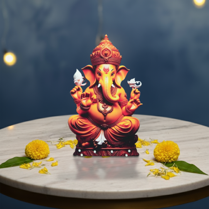 925 Sterling Silver Ultra Light Weighted Ganpati Laser Idol