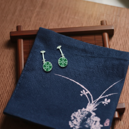 925 Sterling Silver Ultra Light Weighted Green Mandala Laser Bugadi