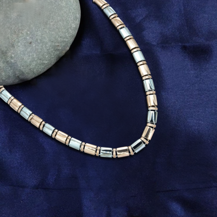 925 Sterling Silver Ultra Light Weighted Tow Tone Box Quban Chain